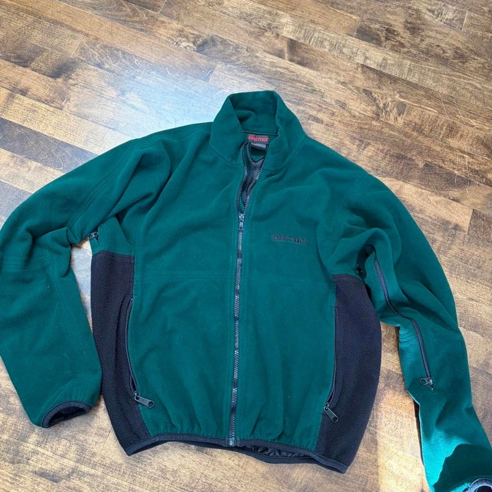Marmot vintage 1990s full zip green fleee gorp grailed cozy